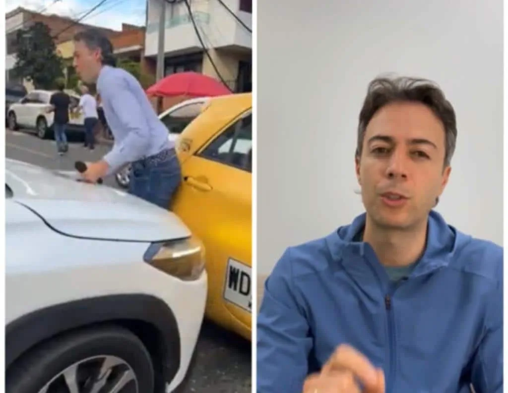 El echaron una camioneta encima al exalcalde Daniel Quintero, en Medellín