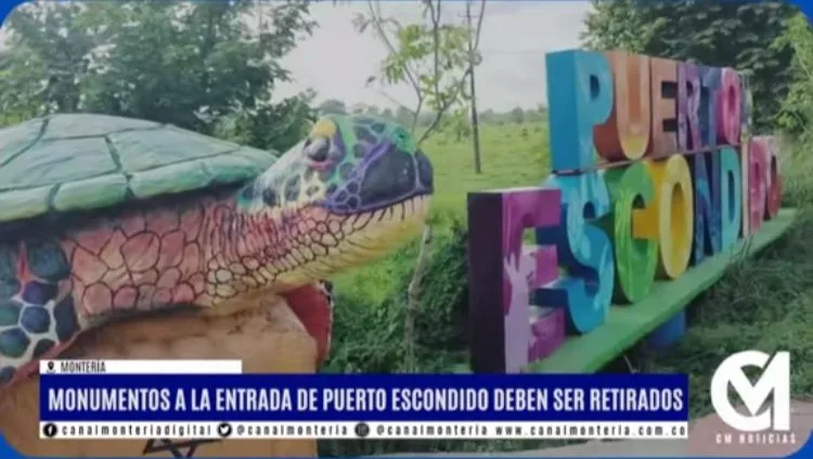 Tremendo 'bororó' y todo por una escultura que ahora deberá ser corrida en Puerto Escondido, Córdoba