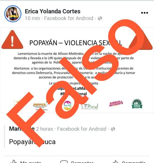 Alison caso Popayán