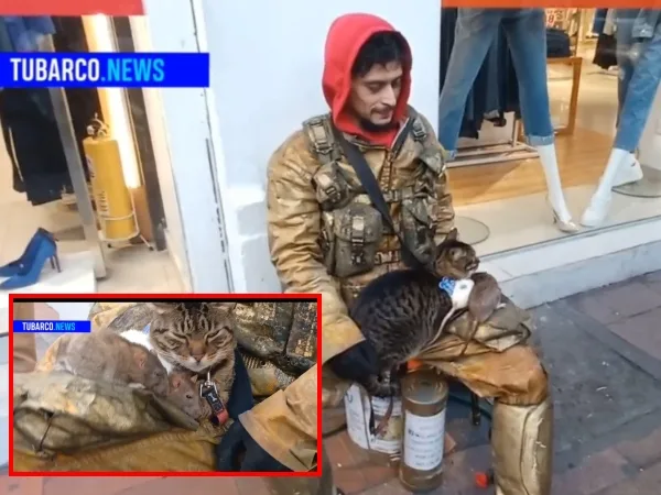 "La estatua viviente con un gato y dos ratas" Oscar Giraldo un artista viajero admirado en Pasto