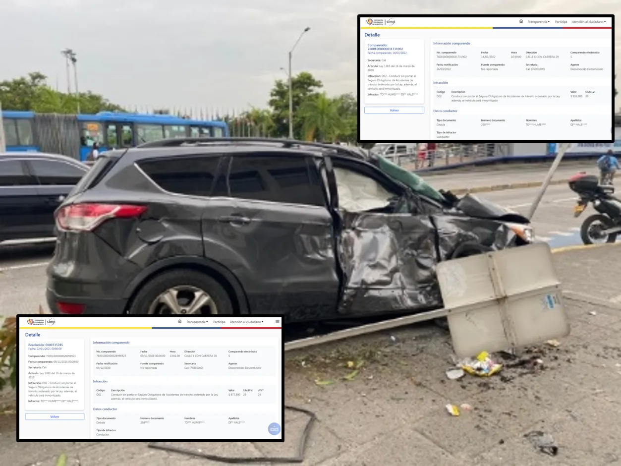 Entre multas y comparendos, millonada que deben por la camioneta donde iba Freddy Rincón y se accidente en Cali