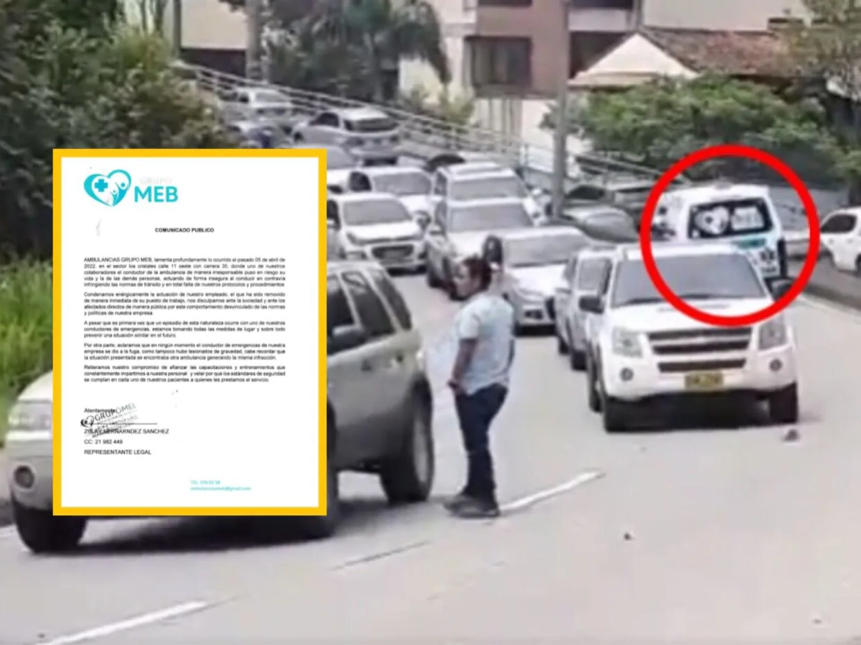 Grupo MEB confirmó que despidieron a conductor de la ambulancia que ocasionó accidente en Cali