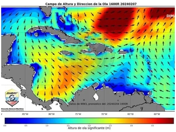 Alerta de Dimar: Oleaje de 3.6 metros afectará la región Caribe en las próximas 72 horas