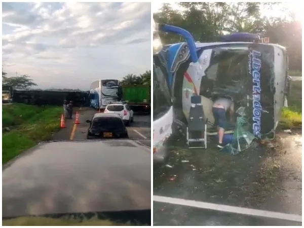 «Grave accidente intermunicipal»: Tres buses involucrados y varios heridos en la vía Santander – Valledupar