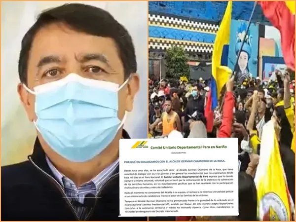 Alcalde de Pasto pide diálogo con " jóvenes protagonistas de la protesta" y Comité del Paro y el Comité del Paro reclamó 'acto de condolencias'