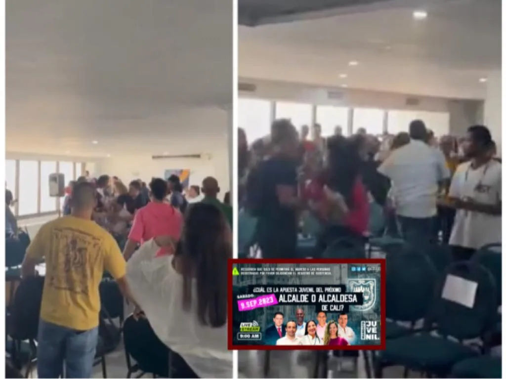 Riña y trifulca entre jóvenes y candidatos, en debate sobre el Esmad y paro en Cali 