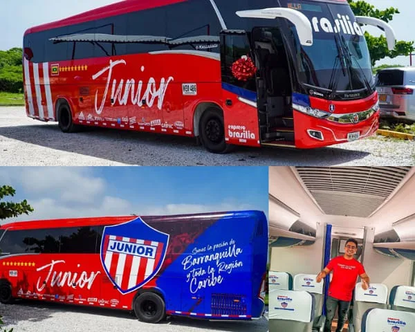 El nuevo diseño del bus de Junior de Barranquilla, fue hecho por un tomasino