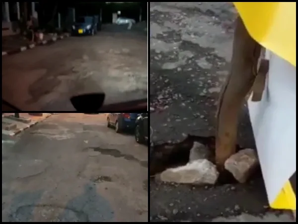 En Los Andes tienen una cuadra con grietas, hundimientos y ahora hasta el alumbrado público se dañó, están a oscuras