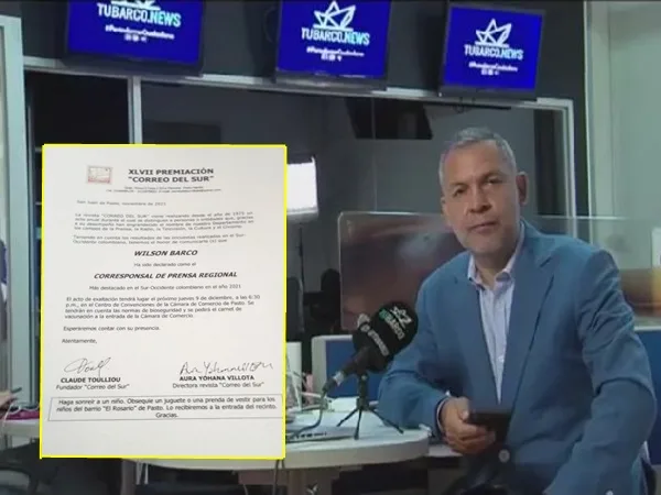 ¡Que orgullo¡ Correo del Sur destacó a Wilson Barco como el corresponsal de prensa regional