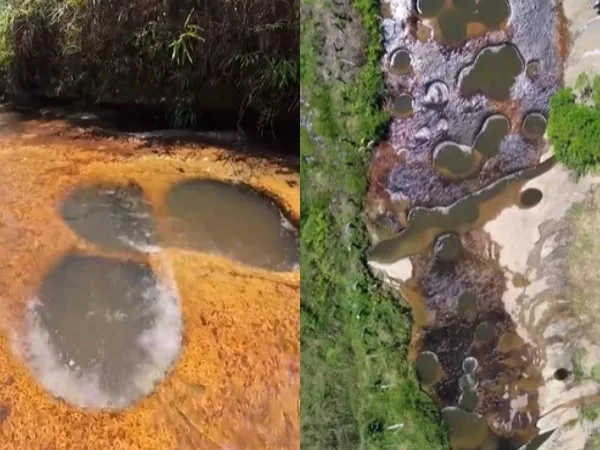 Así puede llegar a los pozos rojizos de agua natural conocidos como "jacuzzis naturales"; un paraíso en Colombia