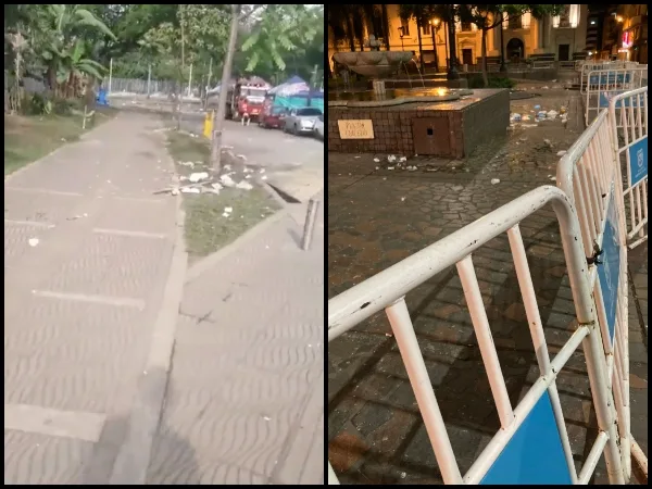 Plaza de Cayzedo y Coliseo El Pueblo, un basurero luego de la Semana Santa en Cali