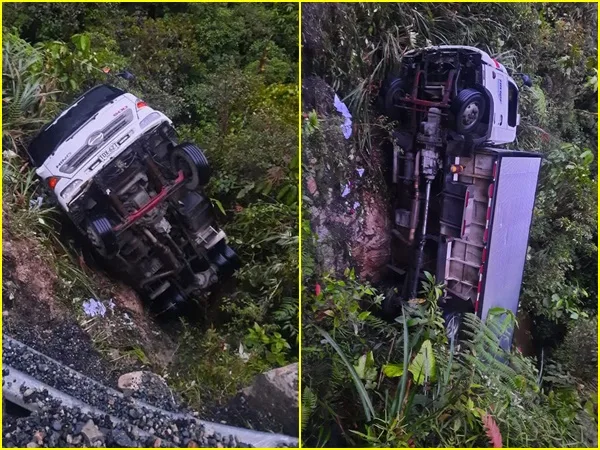Otra turbo cayó al abismo en la vía San Francisco- Mocoa, ahora fue en Murallas