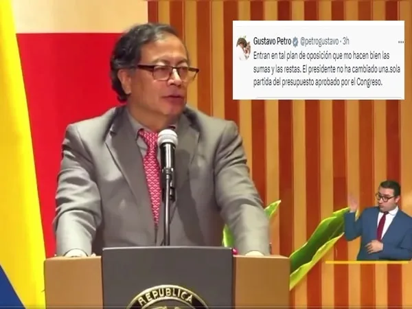 El presidente Gustavo Petro a través de sus redes sociales indicó que no ha cambiado una sola partida del presupuesto aprobado por el Congreso