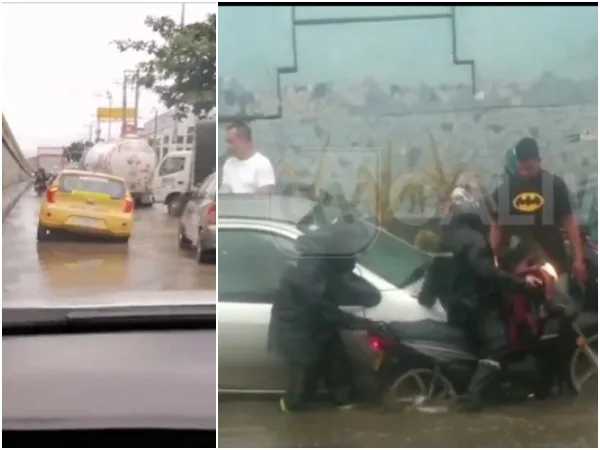 "Llueve, se inundan y nadie los ve"; los huecos que se 'tragan' a carros y motos Sameco