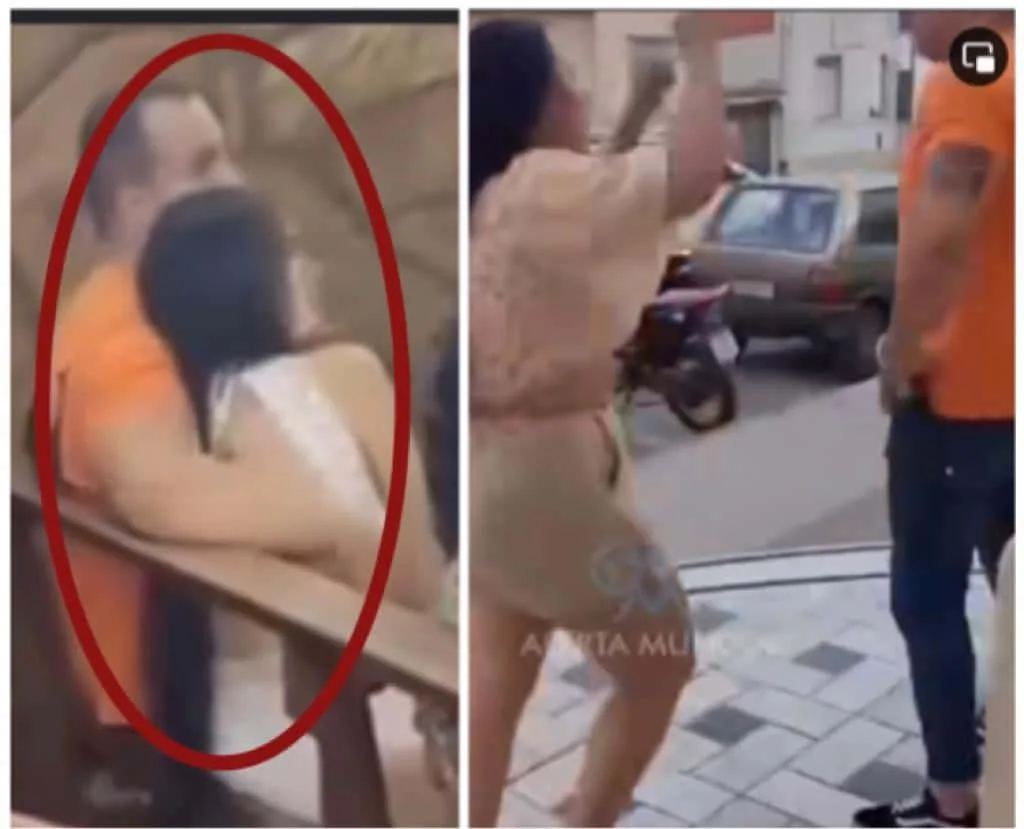 En plena misa estaba abrazado con la "amante", y le llegó la esposa el y cuñado