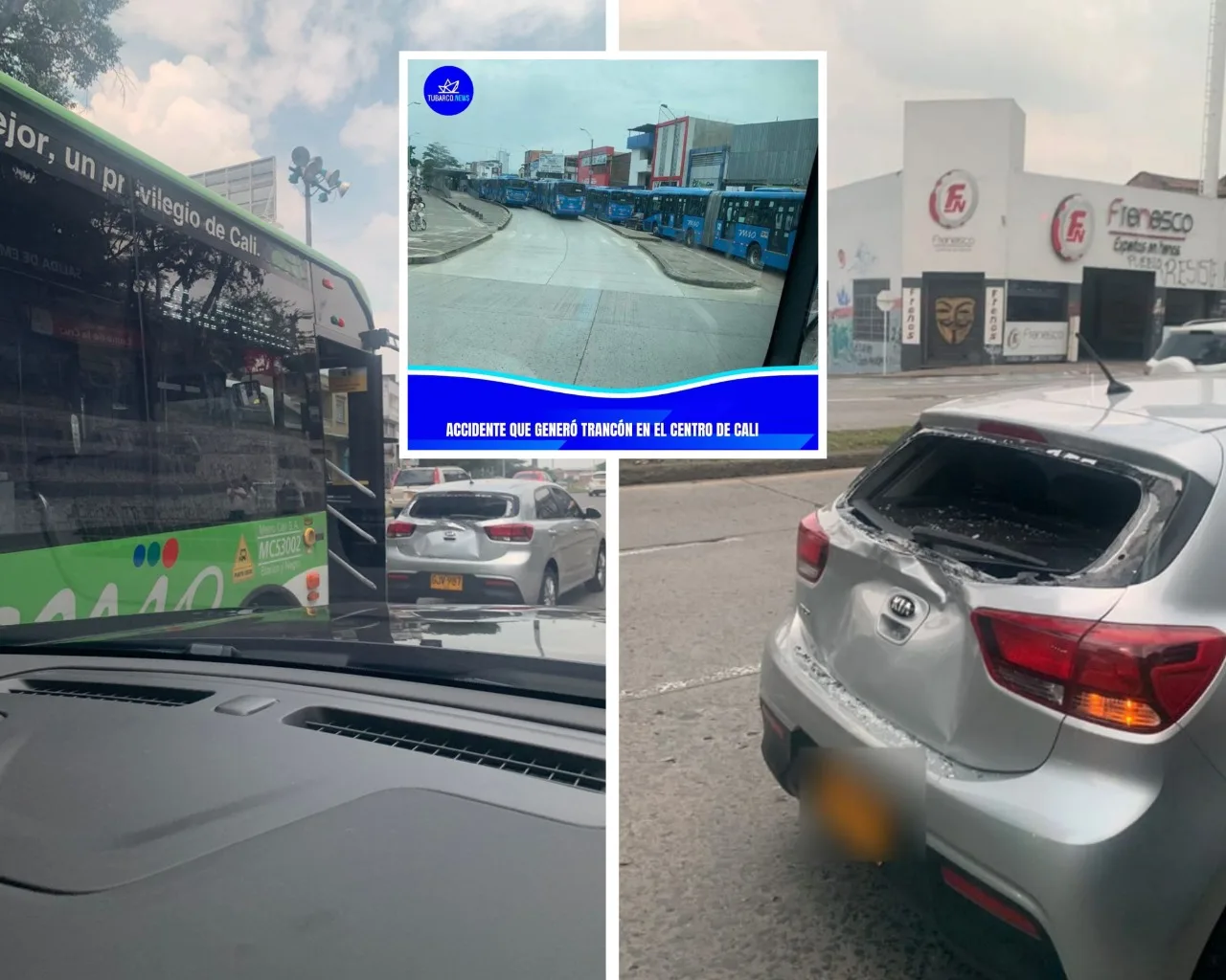 "Uno en el centro por más de 40 minutos" y otro frente a la Loma de la Cruz: trancones por accidentes hoy en Cali