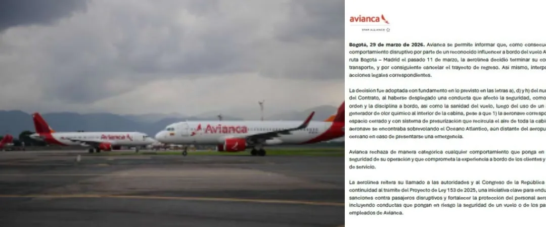 Influencer colombiano enfrenta acciones legales tras sabotear vuelo de Avianca con gas químico