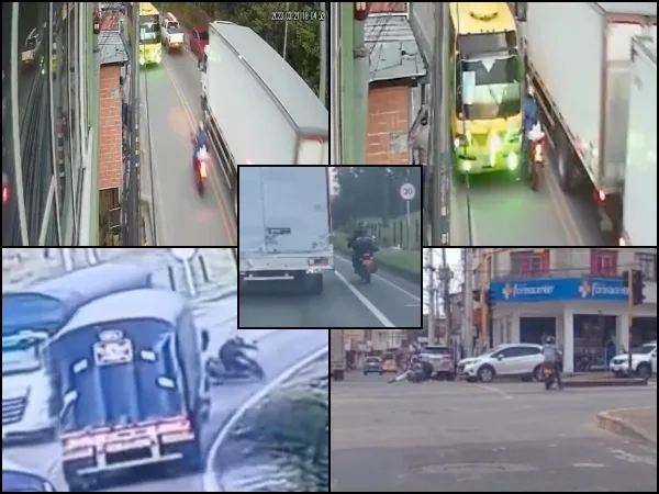 Segundos que cuestan la vida, el motorizado quedó entre los vehículos: imprudencias de los conductores que terminan en tragedia
