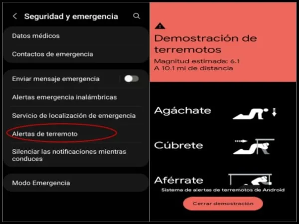 ¿Cómo activar el sistema de alerta de Terremotos en el teléfono?