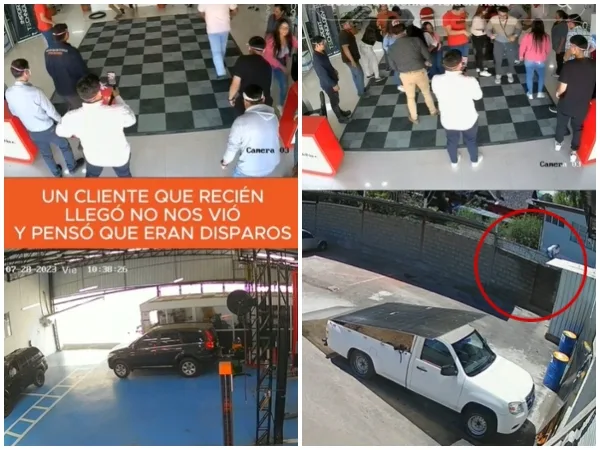 «Terminó trepado «: Un cliente se pegó tremendo susto en una tienda de servicio en Ecuador