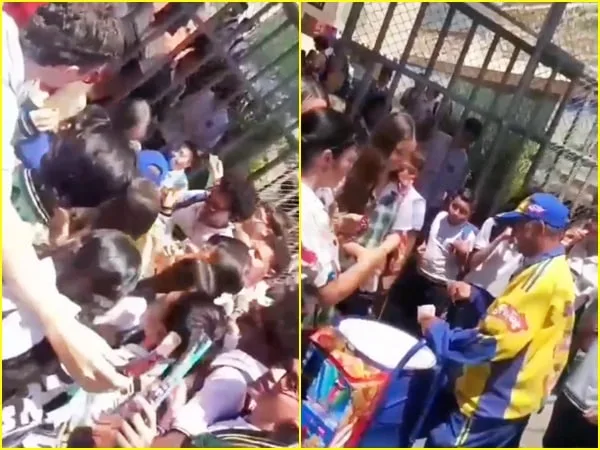 El vendedor de BonIce se mostró muy emocionado y  con un abrazo agradeció la labor de todos los estudiantes que le compraron su producto.