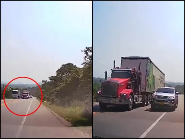 Camioneta invadió el carril y casi ocasiona en una vía de Bolívar: por poco acaba a "una hermosa familia"