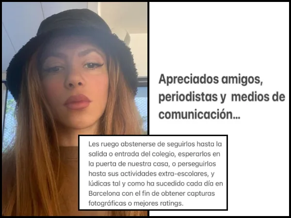 "Por favor respeten la intimidad de mis hijos": Shakira a medios de comunicación, periodistas y paparazzis