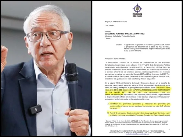 «A rendir cuentas»: Procuraduría pide cuentas a Minsalud sobre destinación de 7 billones de pesos