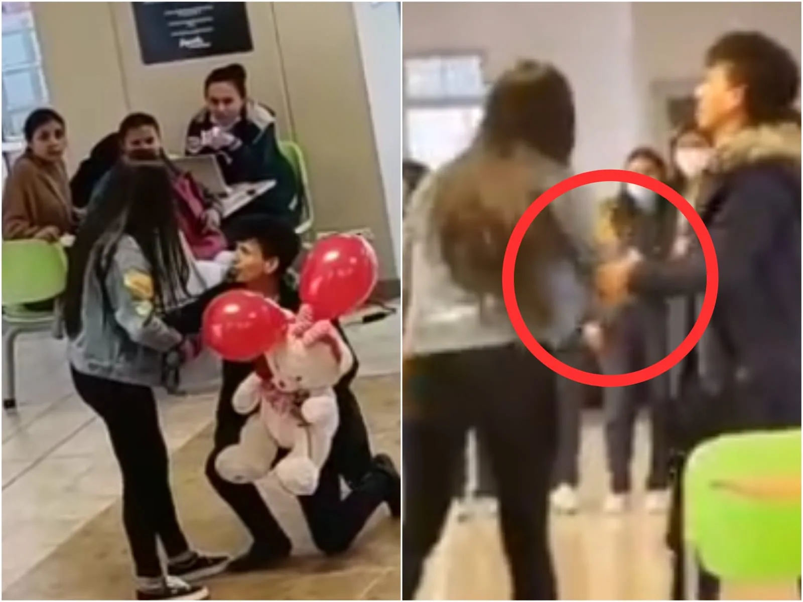 declaración de amor en la Universidad del Cesmag en Pasto