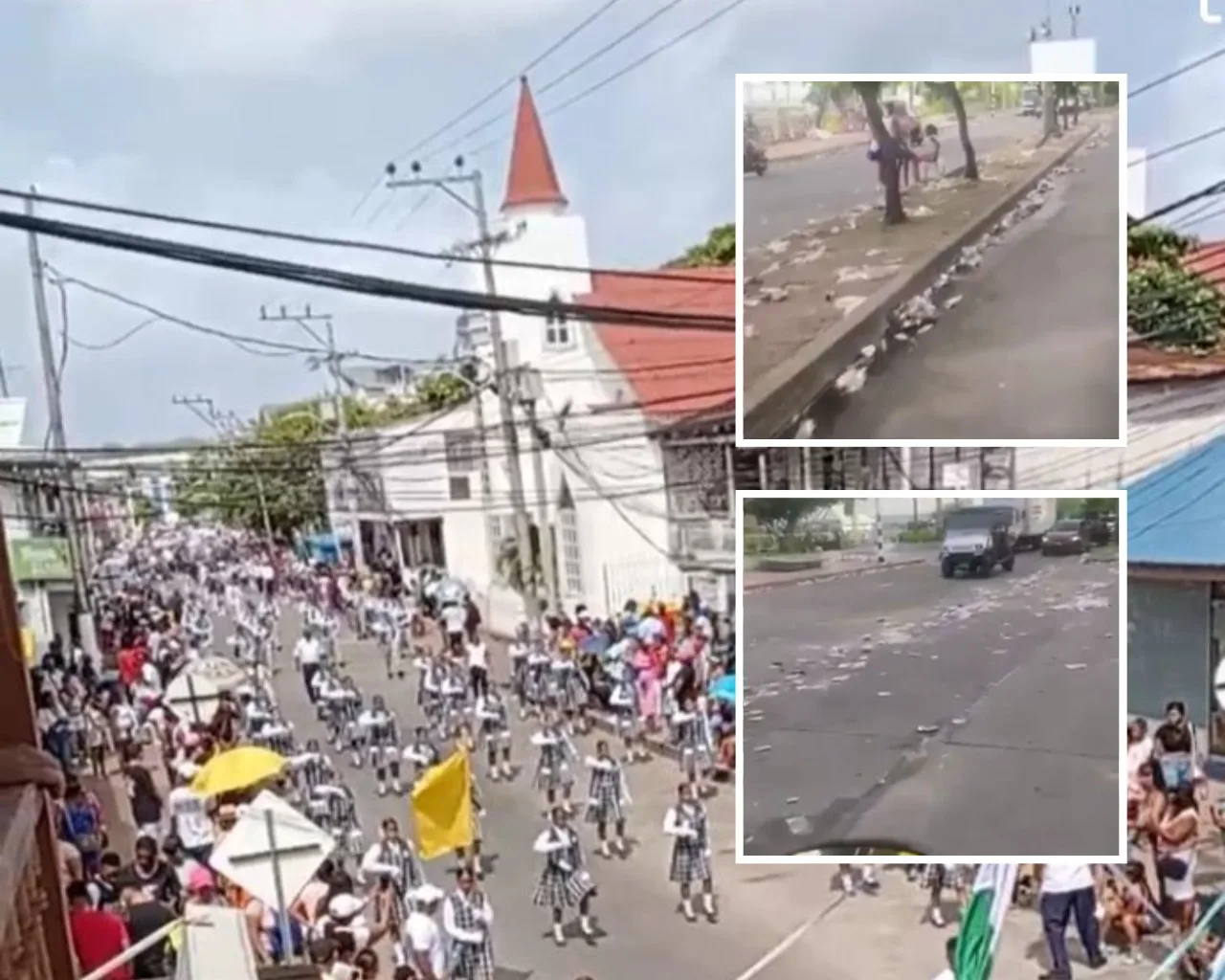 San Andrés basuras desfile militar