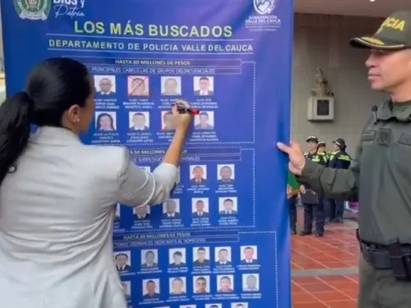 Las autoridades del Valle del Cauca difunden la lista de los 50 delincuentes más buscados