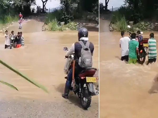 Invierno convirtió a vía en río: así es el drama de campesinos y conductores en Tolima