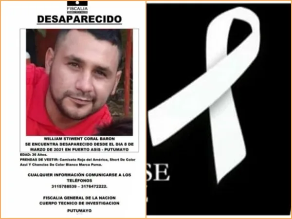 Después de casi 4 meses hallaron sin vida a William, el nariñense que estaba desaparecido en Putumayo