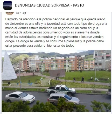 Alto consumo de sustancias psicoactivas a plena luz del día, denuncian ciudadanos en el Parque La Aurora