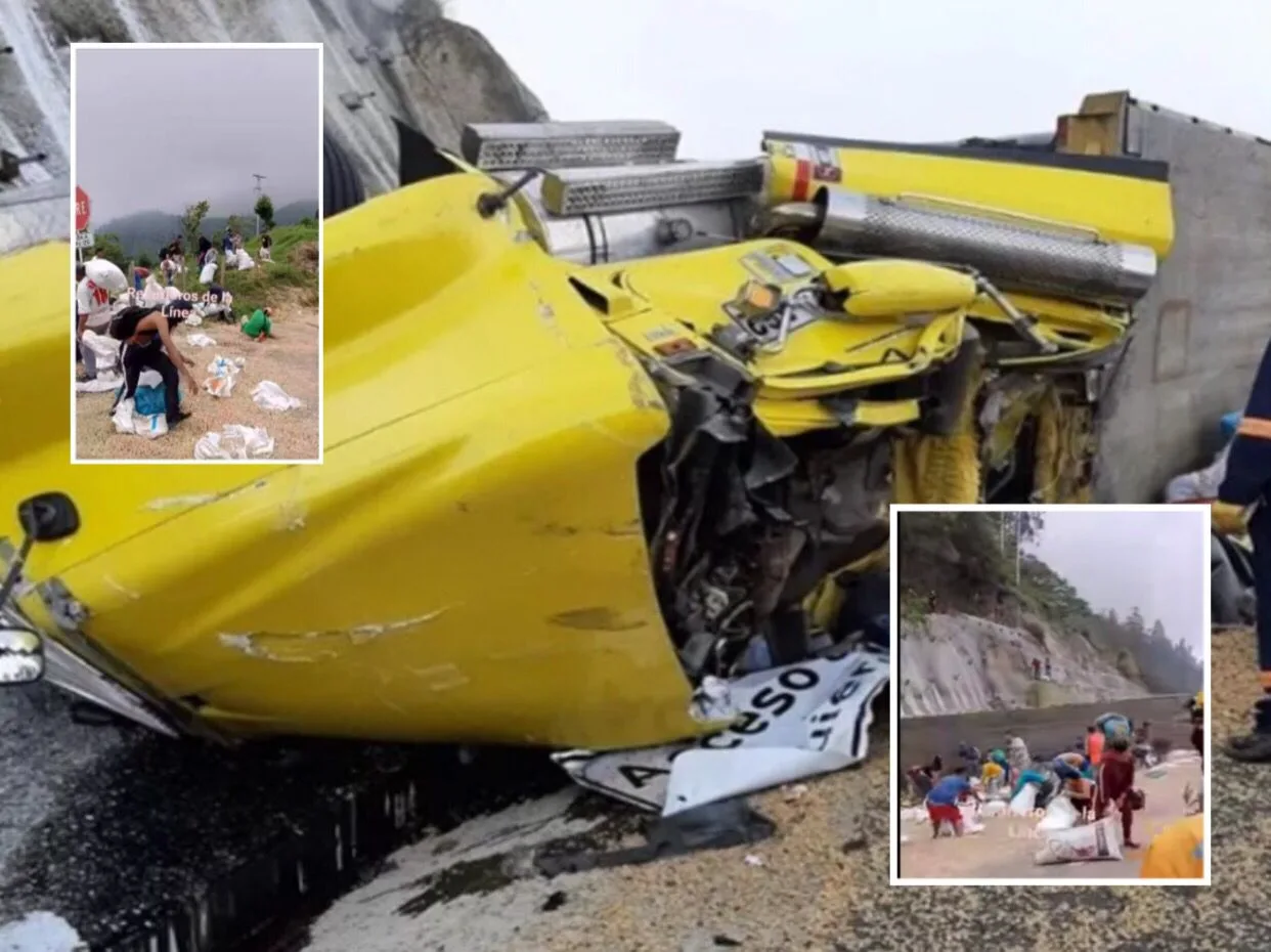 Tractomulas chocaron en La Línea y un conductor murió: la gente en vez de ayudar llegó a saquear los bultos de café