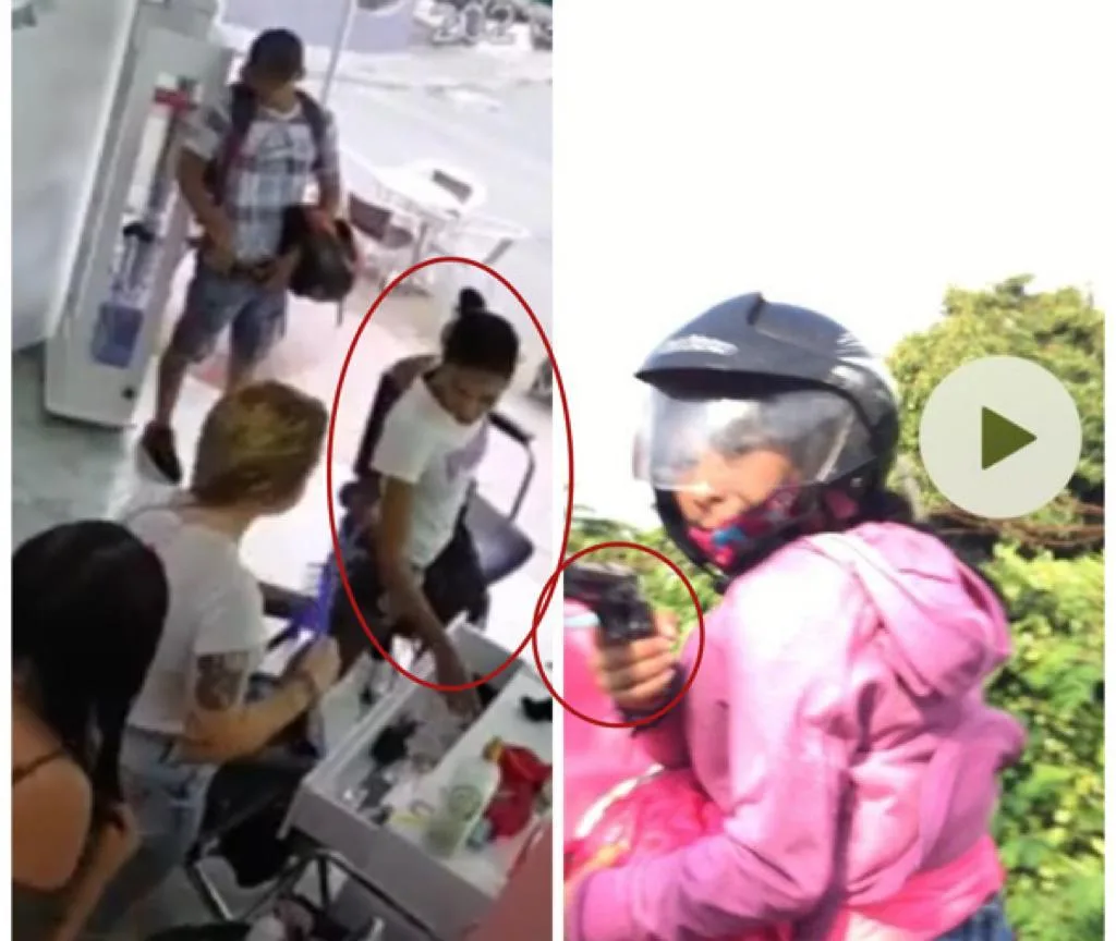 ladronas en Cali van en motos