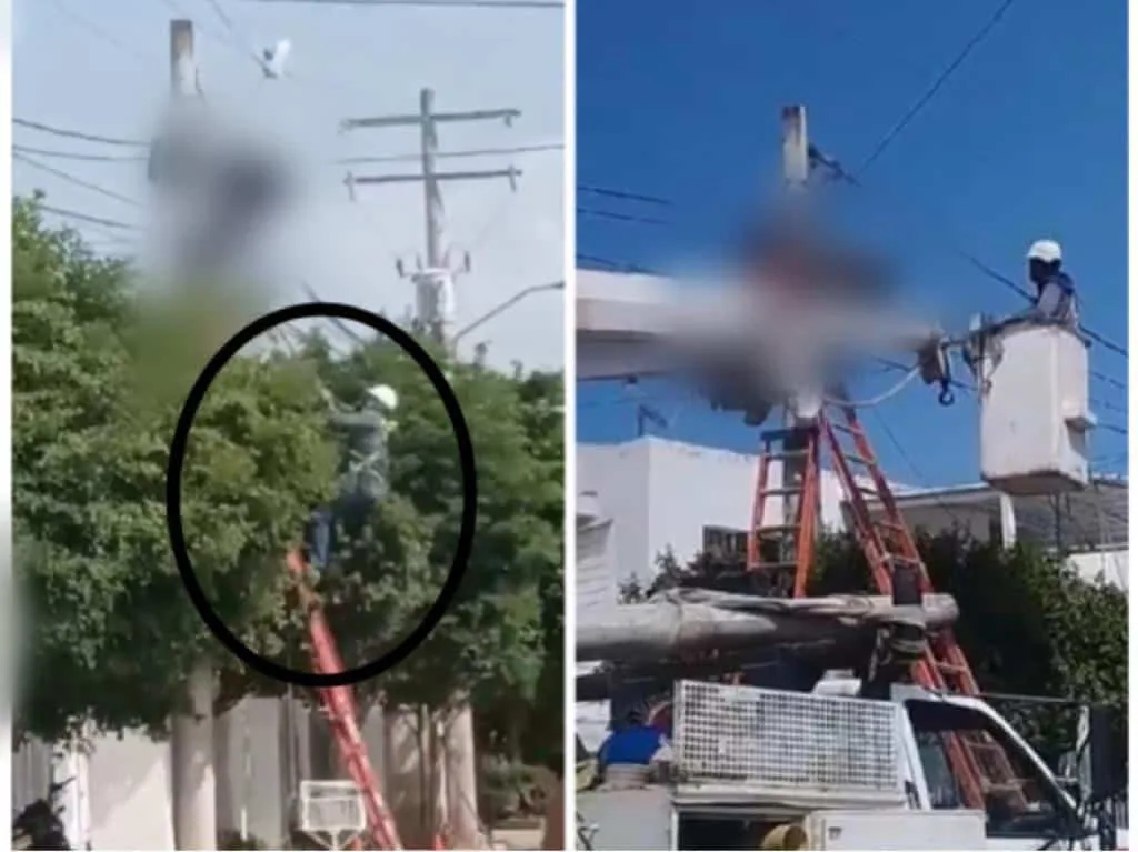 Un compañero tratando de salvarlo y la gente desesperada gritaba, operario murió electrocutado