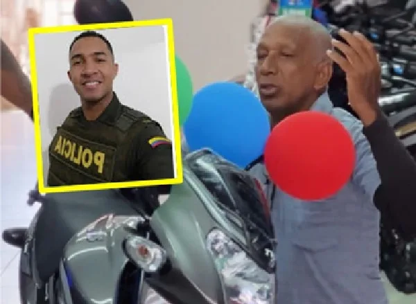 Policía regaló moto a mototaxista en Santa Marta.