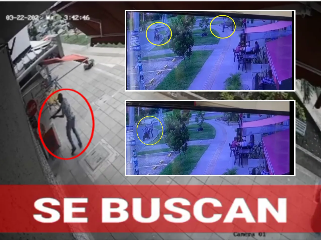 Vídeos muestran cuando le dispara y huye en una moto, otro hombre lo esperaba afuera: tras la pista de homicidas de Edward