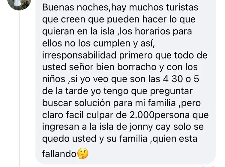 turistas atrapados en un cayo en San Andrés