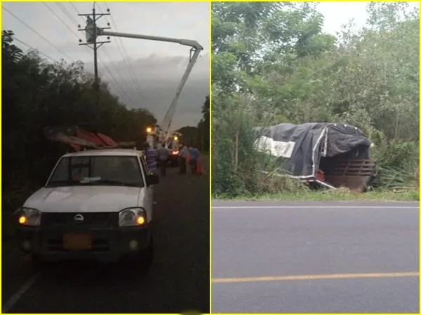 Choque de camión contra poste dejó sin energía al Puerto de Tumaco