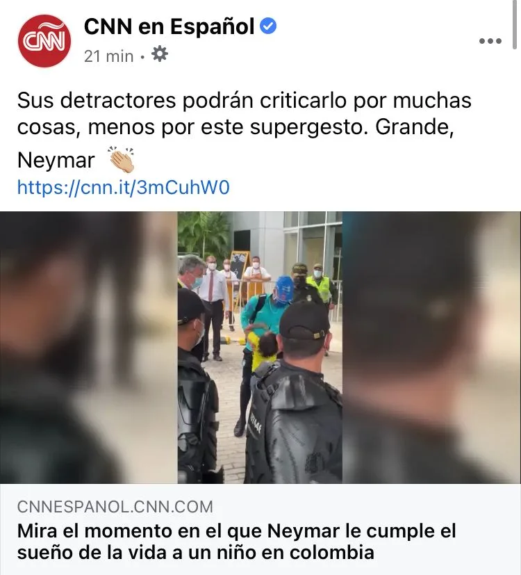 el gesto de Neymar con un niño en Barranquilla