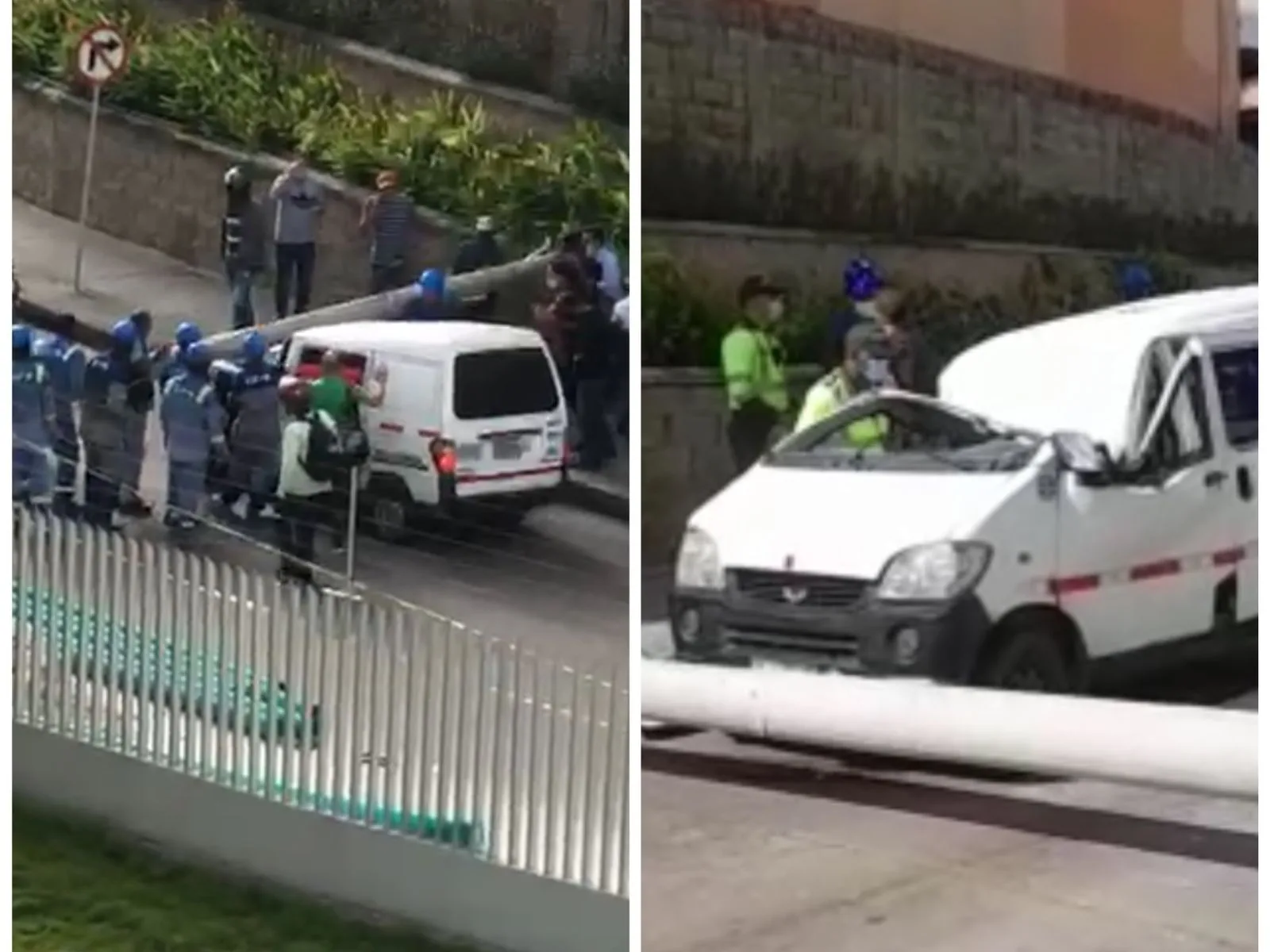Gravemente herido resultó conductor al que le cayó un poste en el barrio Betania, norte de Barranquilla