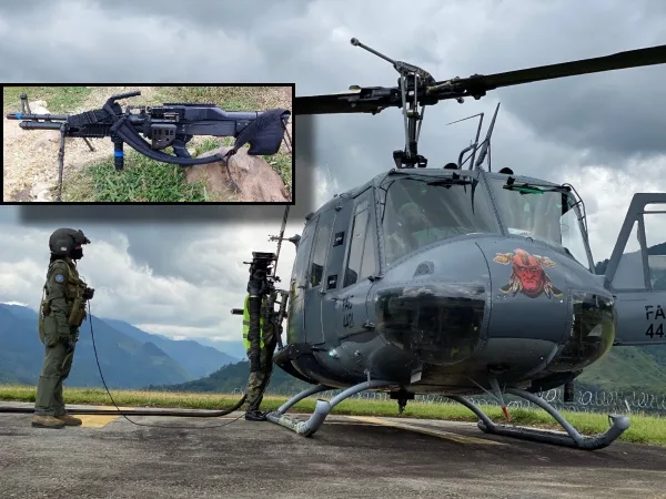 La buscan, la buscan y nada que la encuentran: ametralladora del Ejército que se cayó de un helicóptero en pleno vuelo