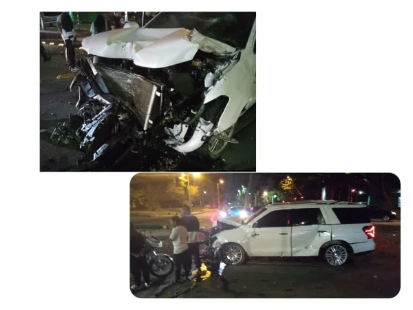 Una camioneta se llevó por delante un semáforo.