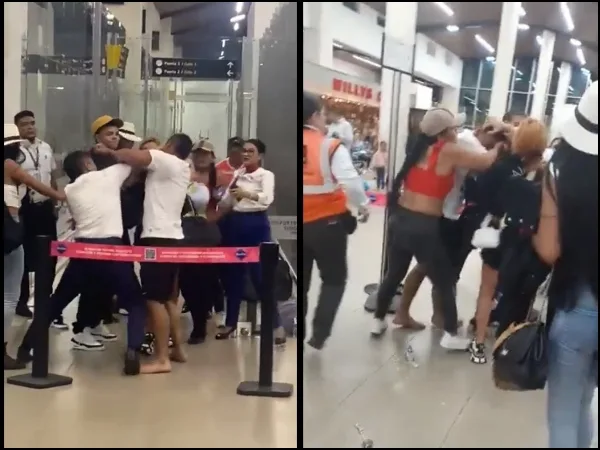 A punta de trompadas y patadas pasajeros se agarraron con funcionarios de Latam, en Santa Marta