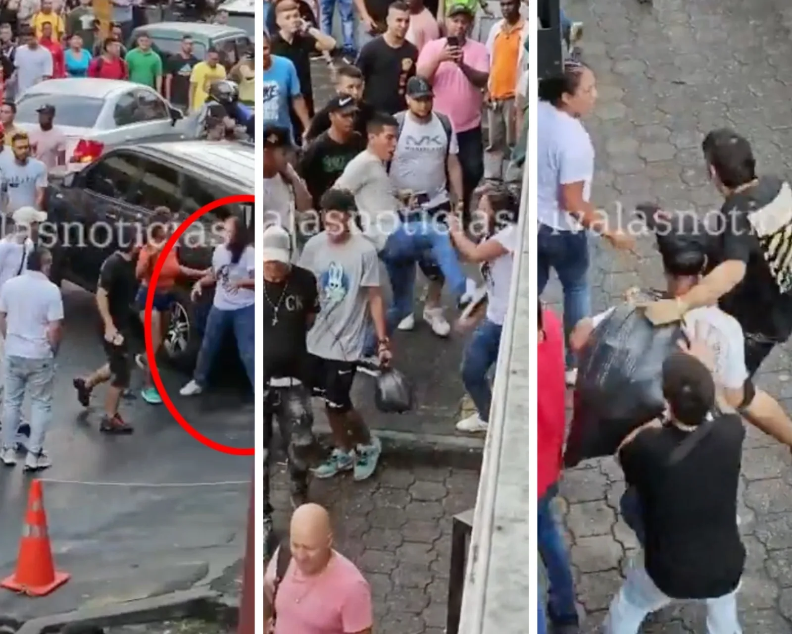 Hasta a los patrulleros les tiraron conos, palos y dieron puño, por agarrar a presunta ladrona en el centro de Cali