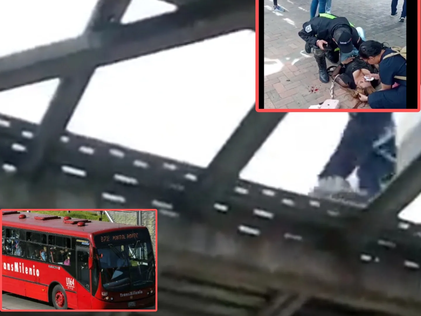 "Que demanda" le dicen a la mujer que se cayó de un puente peatonal en Bogotá y terminó con fracturas