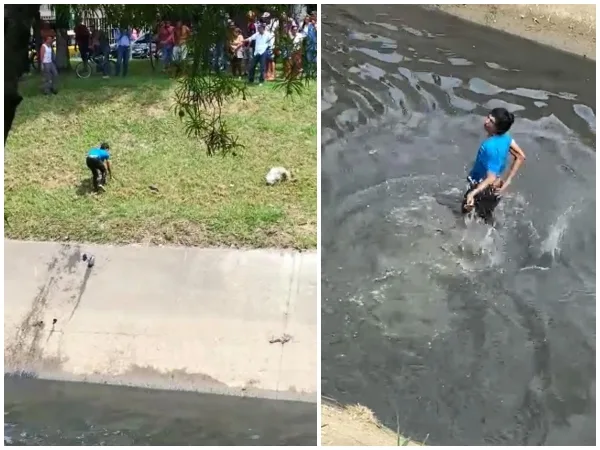 A un caño de la Av. Ciudad de Cali tiraron a presunto ladrón: dispararon, golpearon y lanzaron piedras