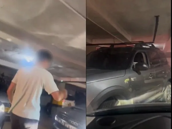 No se ahorraron insultos: fuerte discusión entre conductores que intentaban entrar y salir de un parqueadero